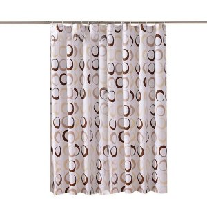 Round Curtain with Geometric Print Waterproof Shower Curtain
