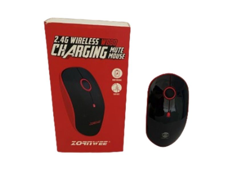 ZORNWEE 2.4G wireless W880 charging mute mouse (Black &amp;Red)