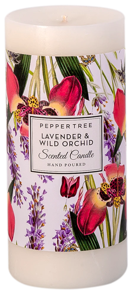 Pepper Tree Lavender &amp; Wild Orchid Large Scented Pillar Candle 700ml