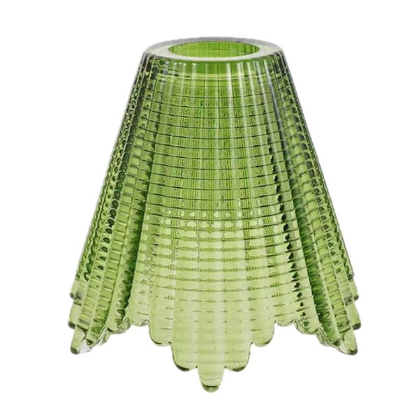 Decor Pleated Vintage Flower Ceiling Glass Cover Shade -15.5cm