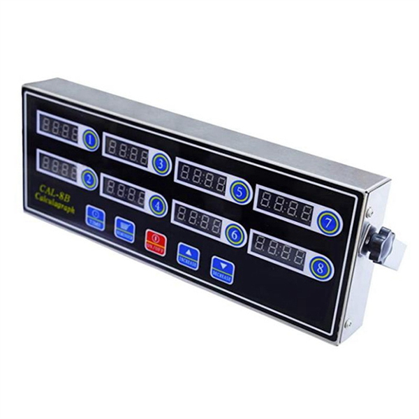 Commercial 8 Channels Digital Kitchen Timer, Stainless Steel,EU Plug