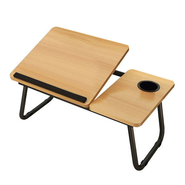 Foldable Adjustable Split Laptop Bed Table-Brown