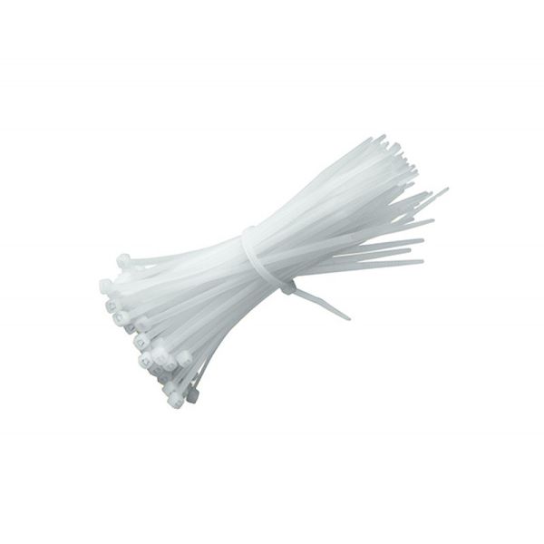 Bulk Pack x 2 Current Cable Ties White 400X7.2mm 100 Per Pack