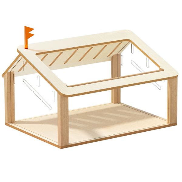 Wooden Large Transparent Hamster Cage Pet Habitat,47 x 34 x 36cm