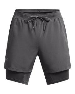 Under Armour Men's Launch 2-in-1 5-Inch Shorts - Castlerock/Reflective