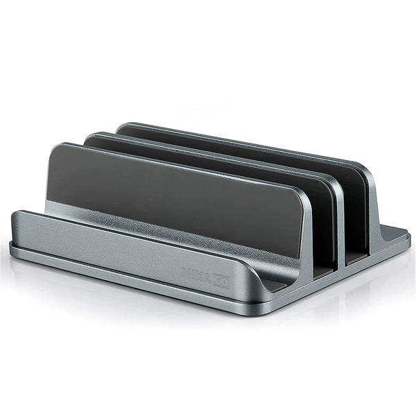 MIkaco Adjustable Aluminum Laptop Stand, Vertical Desktop Organizer Dock
