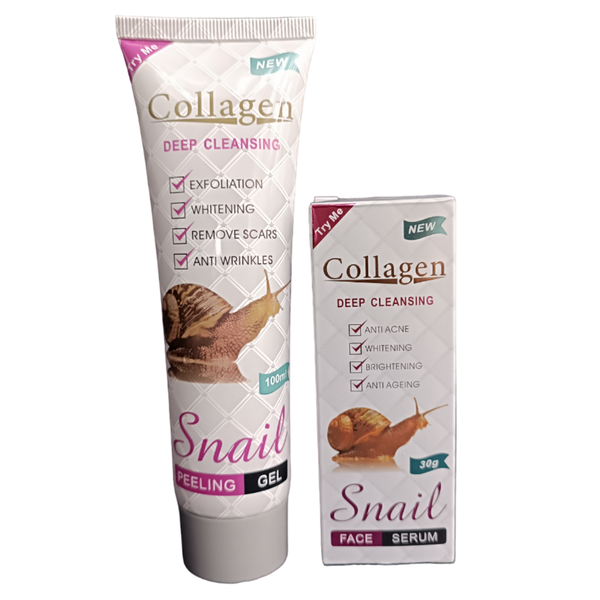 Snail Collagen Peeling Gel and Face Serum Skin Care Combo for all skin typ