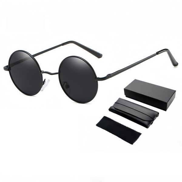 Metal Retro Polarised Round Sunglasses: Lennon Collection UV400 Protection