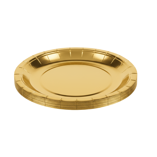 Metallic Party Plates - 23 cm Disposable Plates (Pack of 20)