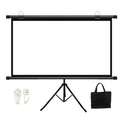 4:3-Portable Wall-Mount Projector Screen w/Storage Bag &amp; Hooks