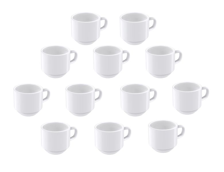 Tramontina 100ml Paola Porcelain Coffee Cups- Set of 12