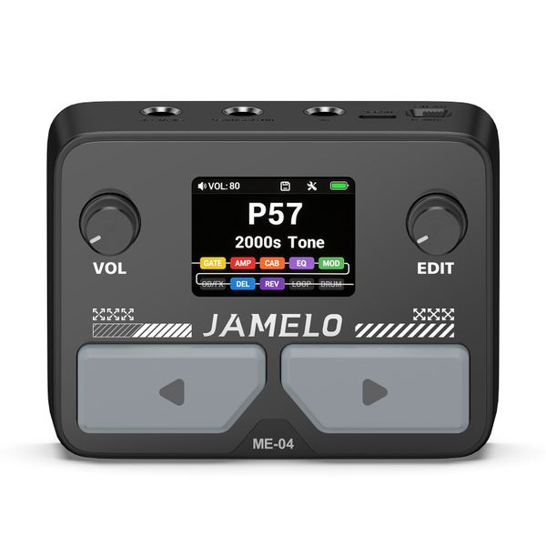 JAMELO Multi-Effects Guitar Pedal 125 Effects 100 Drum Rhythms 10 Modules