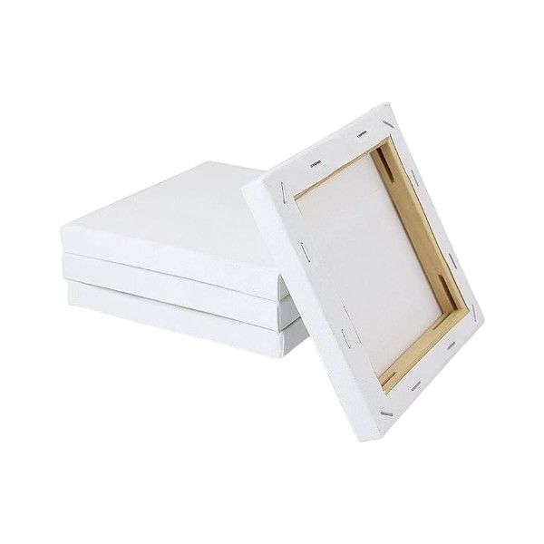 4 Pack - Blank Painting Canvas for Acrylic &amp; Oil Paint - 20×20cm