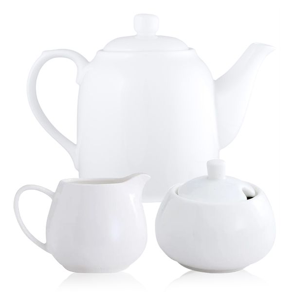 3Piece Set - High Quality Porcelain Teapot with Creamer &amp; Sugar Pot Set