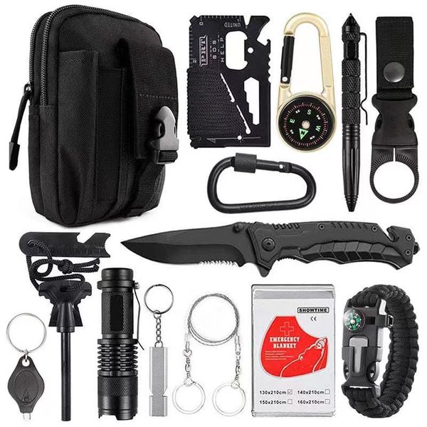 Outdoor Survival Gear Kit - 031 Black
