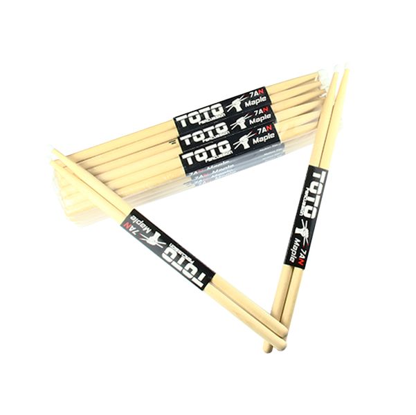 Toto Percussion Maple Drumsticks Nylon Tip - 7A - 12 PACK