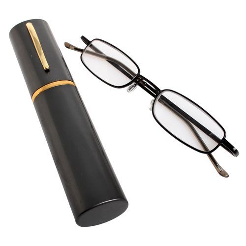Bulk Pack of 3x Round Framed Reading Glass with Case Blister
