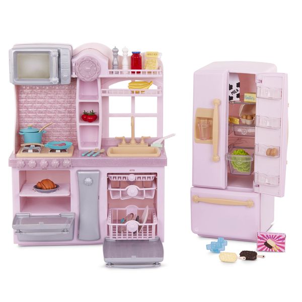 Our Generation 18-Inch Doll Gourmet Kitchen Playset with Accessories - Light Pink
