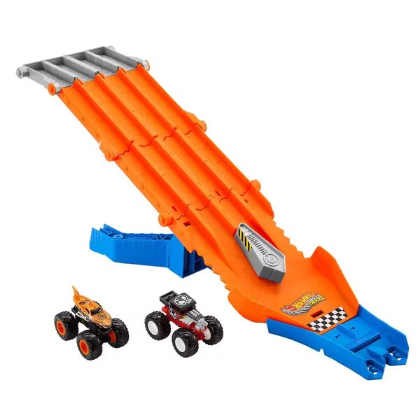 Hot Wheels Monster Truck Race down destruction Mega-Wrex and Tiger Shark