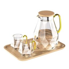 1.5L Deriger for Diamond Texture Teapot Glass Teapot Water Bottles Transpa