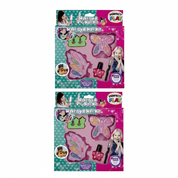 Perfect Play Butterfly-Themed Make-Up Gift Set for girls, - 2 Pack