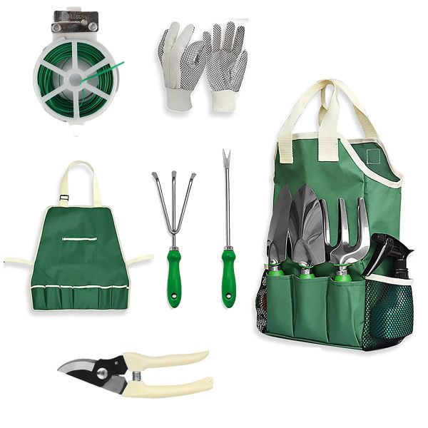 Garden Tools Anti-slip Rubber Grip Set Bag Pruning &amp; Planting Gift - 11 Piece