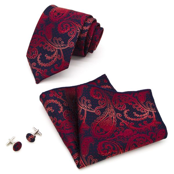 IPSTYLE Men Soft Smooth Ties Paisley Printed Necktie Business Wedding Party