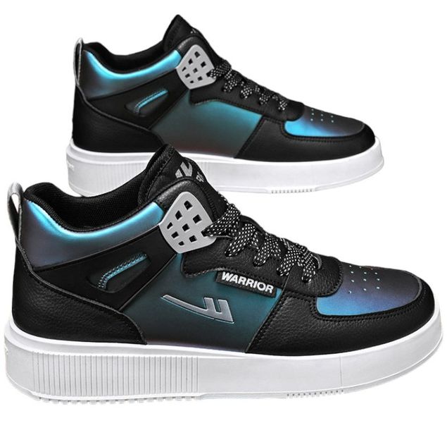 Warrior Shoes - Sneakers For Men Hi-Top Skateboard Shoes-1739M - Iridescent