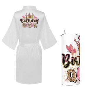 Printed Summer Gown with Tumbler - Birthday Queen
