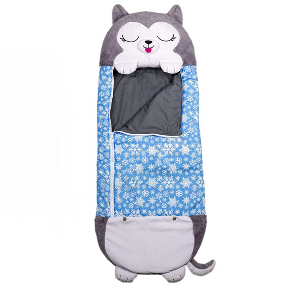 2 in 1 Play Pillow &amp; Sleeping Bag - Grey Dog