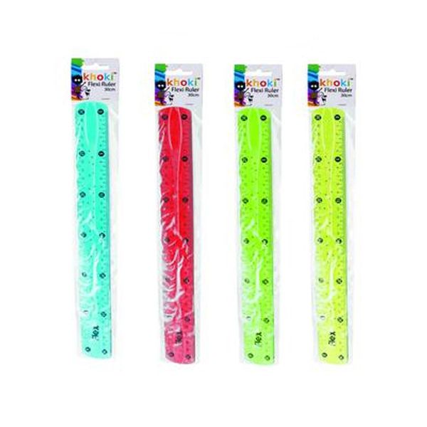 Stationery Ruler Flexible - 30cm x 4 Pack
