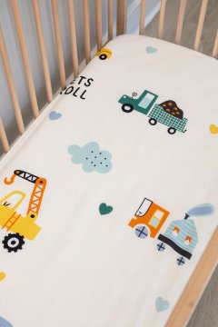 Phlo Studio 100% Cotton Let's Roll Cot Fitted Sheet