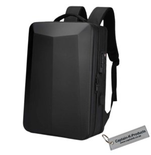 Captain - K - Hard shell All Purpose Laptop Backpack with lock &amp; Keyring