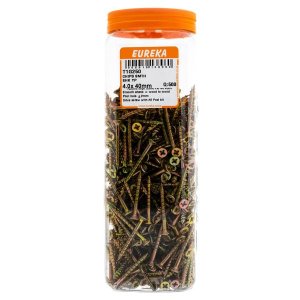 EUREKA Chipboard Screws Full Thread Yellow Zinc 4 x 40mm Q:500 T1G250