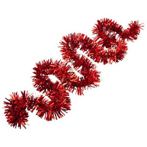 Classic Christmas Tinsel &amp; Garland Decoration - Red
