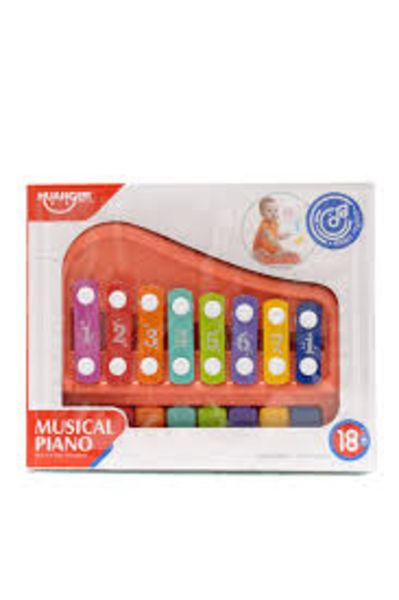 2 in 1 Piano Xylophone Musical Educational Toy For Kids - Orange