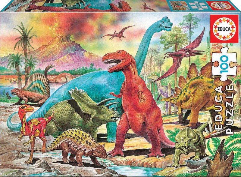 Educa Dinosaurs Cardboard Puzzle - 1 x 100 Piece