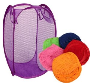 Bulk Pack 8 X Plastic Fold Away Laundry Bag 36x36x58cm