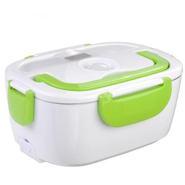Electric Lunch Box and Food Warmer - White - Green