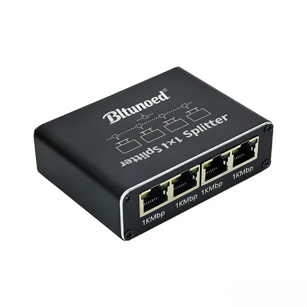 Bltunoed 1000Mbps 1-to-4 RJ45 Network Expander - Compact Gigabit Ethernet