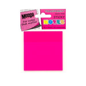 Meeco Transparent Sticky Notes 76mm x 76mm