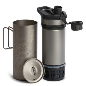Grayl Titanium GeoPress - Global Water Purifier &amp; Fire Safe Cooking Vessel.