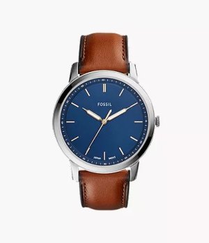 Fossil Mens FS5304 The Minimalist 3h Brown Leather Watch