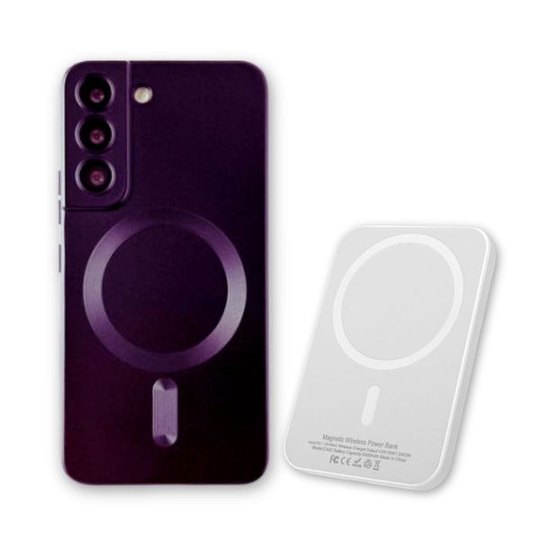 COMBO | Samsung S22 Magnetic Silicone Cover with Magsafe Battery Pack