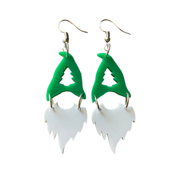 Christmas Gnome Red Perspex Earrings