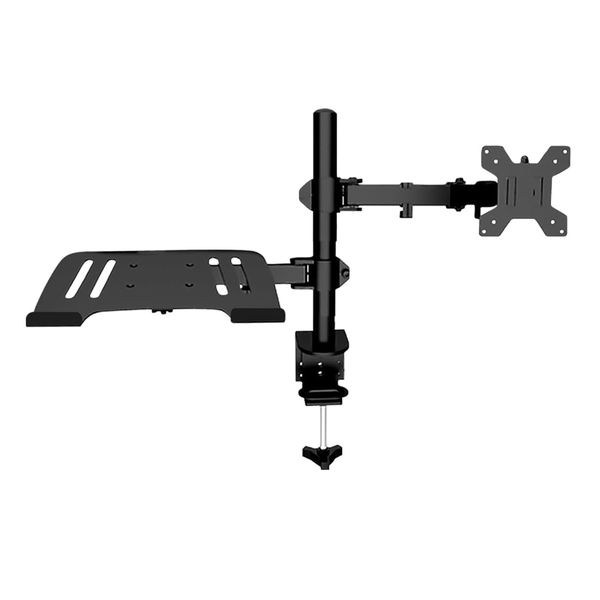 Monitor Laptop Mount Stand with Clamp&amp;Grommet Monitor Arm with Laptop Tray