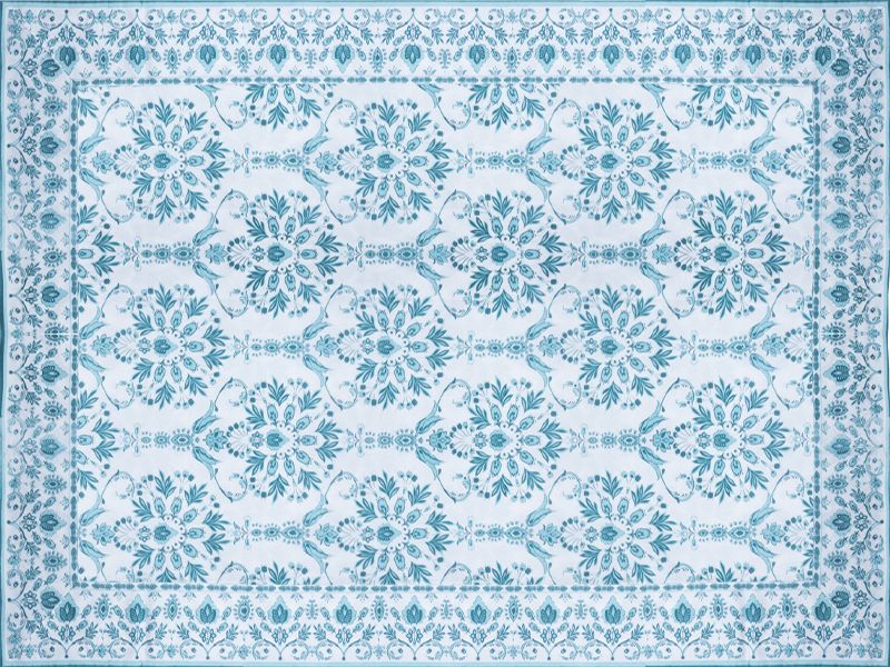 White and Green Floral Runner 60 x 270