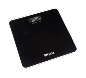 CASA Electronic Glass Bathroom Scale - Rounded Corners - Nero (Black)