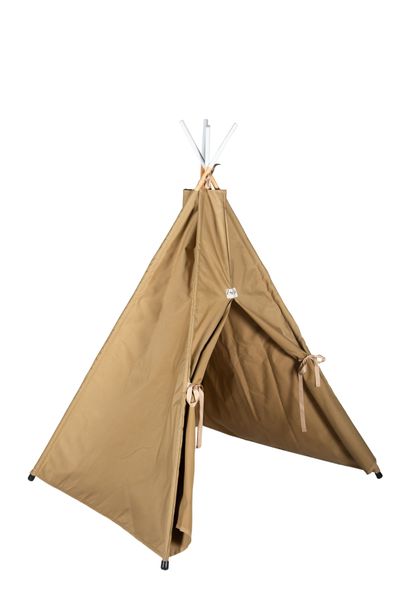 Foldable Kids Teepee and play Tent for Indoor and Outdoor use-Caramel Brown