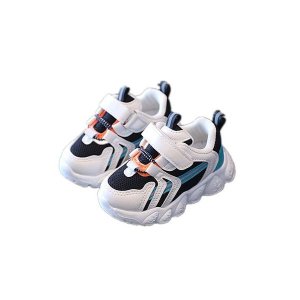 Olive Tree-Kids Chunky Retro Street Style Hook and Loop Lace Sneakers-Black